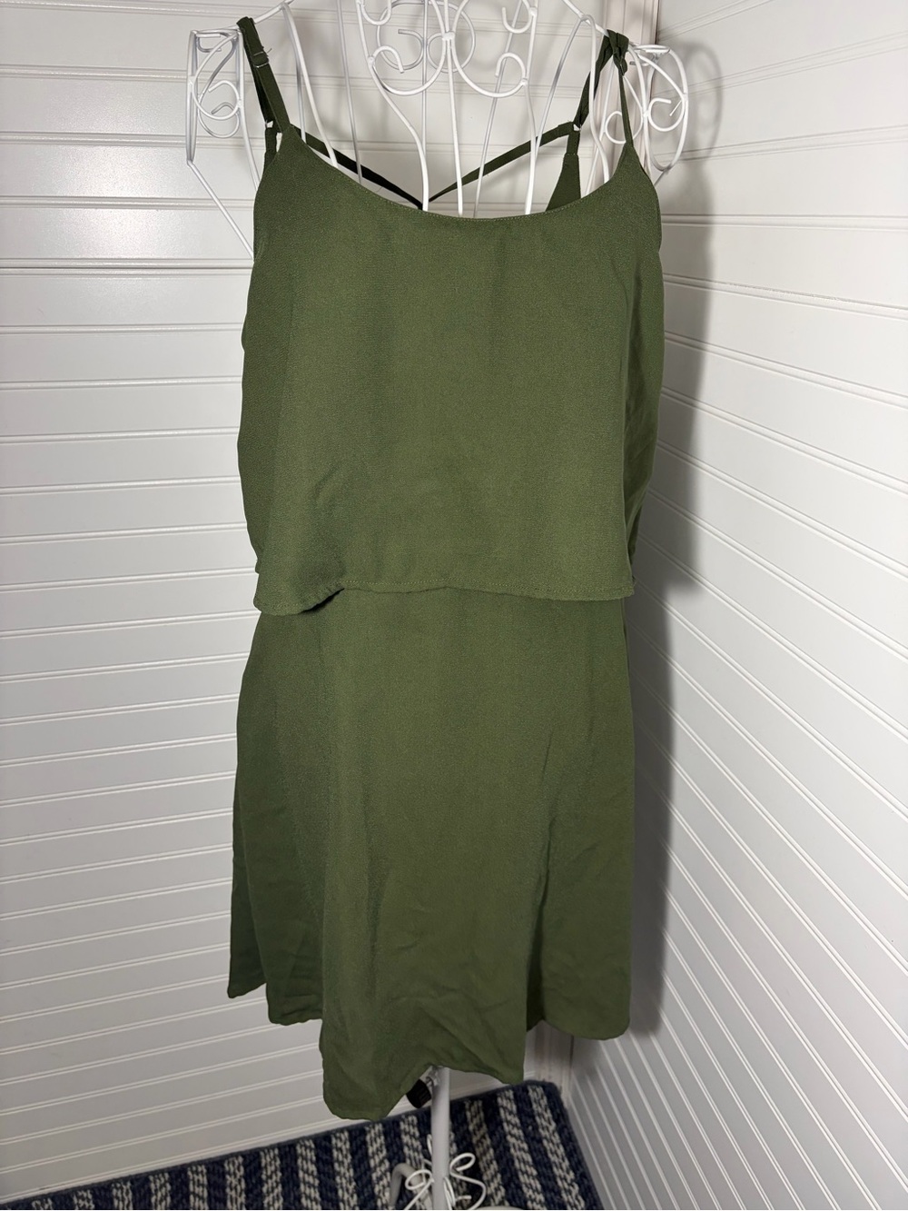 Abercrombie & Fitch Olive Green Top with Pink Tag - Picture 4 of 9